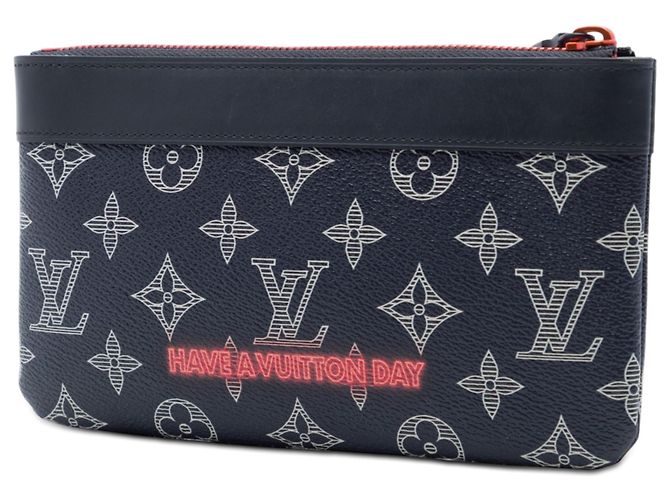 Pochette PM Louis Vuitton Blue Monogram Ink Upside Down Apollo Blu navy - vista 2