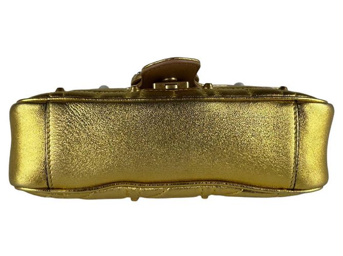 Borsa a Spalla Gucci GG Marmont D'oro - vista 4