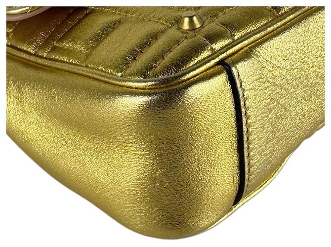 Borsa a Spalla Gucci GG Marmont D'oro - vista 8