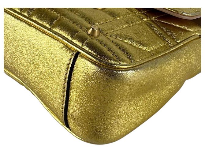 Borsa a Spalla Gucci GG Marmont D'oro - vista 9