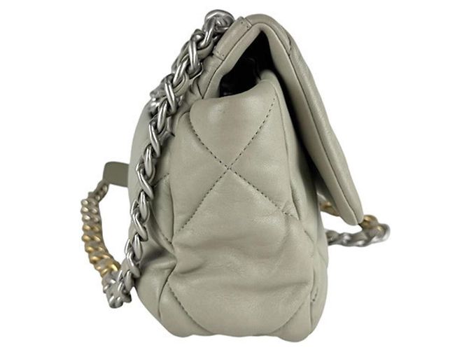 Borsa a tracolla in pelle grigia Chanel Marrone - vista 2