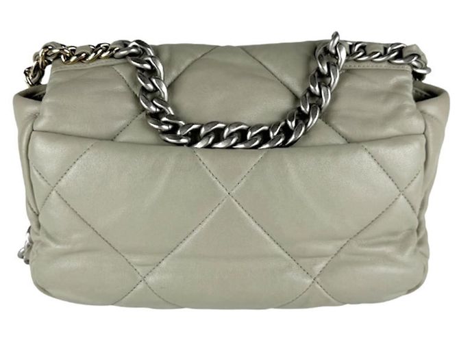 Borsa a tracolla in pelle grigia Chanel Marrone - vista 3