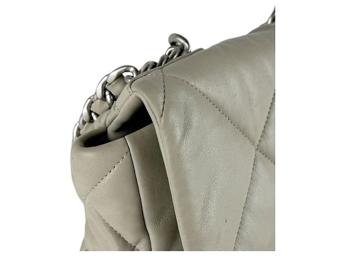 Borsa a tracolla in pelle grigia Chanel Marrone - vista 6