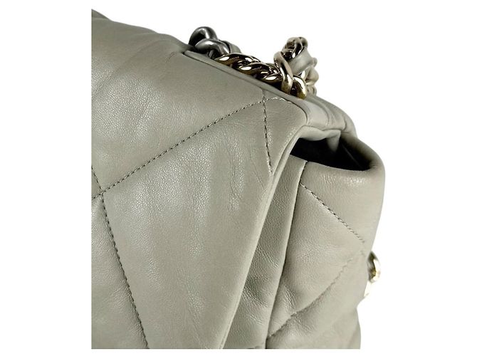 Borsa a tracolla in pelle grigia Chanel Marrone - vista 7
