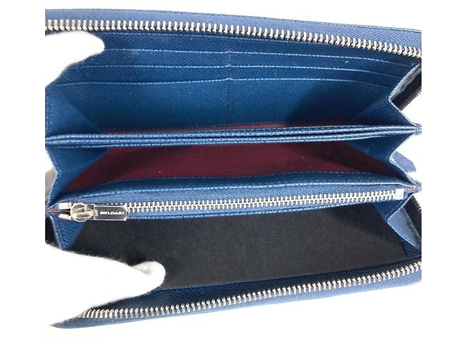 Bulgari Cartera larga de cuero azul Bvlgari - vista 10