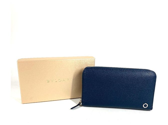 Bulgari Cartera larga de cuero azul Bvlgari - vista 16