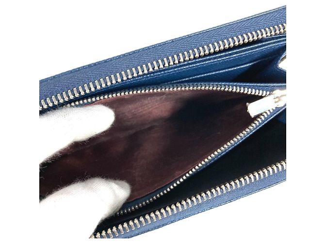 Bulgari Cartera larga de cuero azul Bvlgari - vista 9