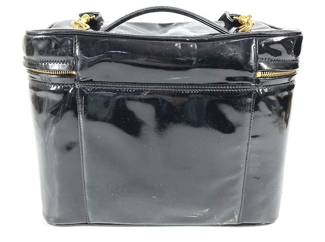 Vanity Beauty case Chanel Vintage CC Coco Mark Logo Nero - vista 2