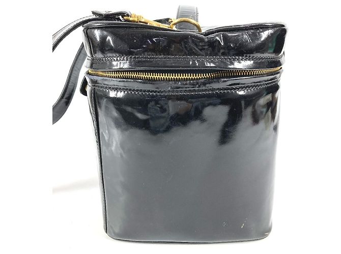 Vanity Beauty case Chanel Vintage CC Coco Mark Logo Nero - vista 3