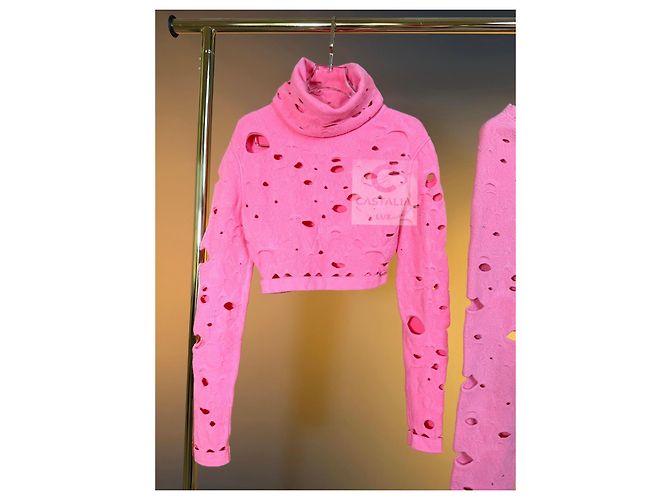 Chanel SUPERMARKET Candy-Pink Distressed Strick-Lounge-Set - Ansicht 4