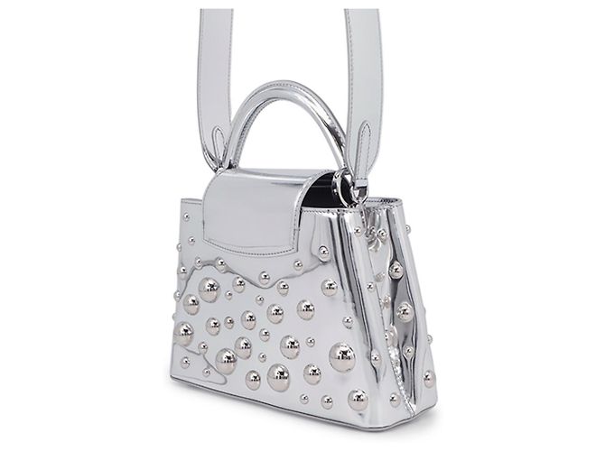 Borsa Louis Vuitton Yayoi Kusama Capucines BB Argento - vista 2