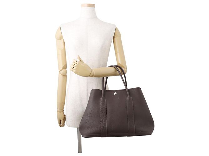 Hermès Borsa Tote Hermes Garden PM Damier ebene - vista 4
