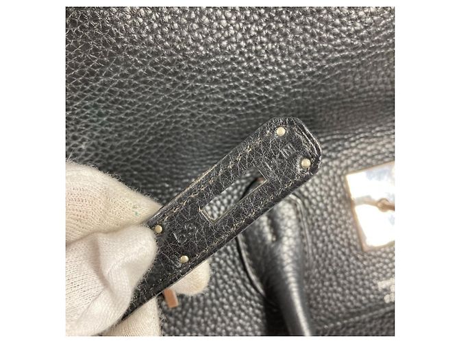 Hermès Borsa Tote Hermes Birkin 35 in pelle nera Nero - vista 12