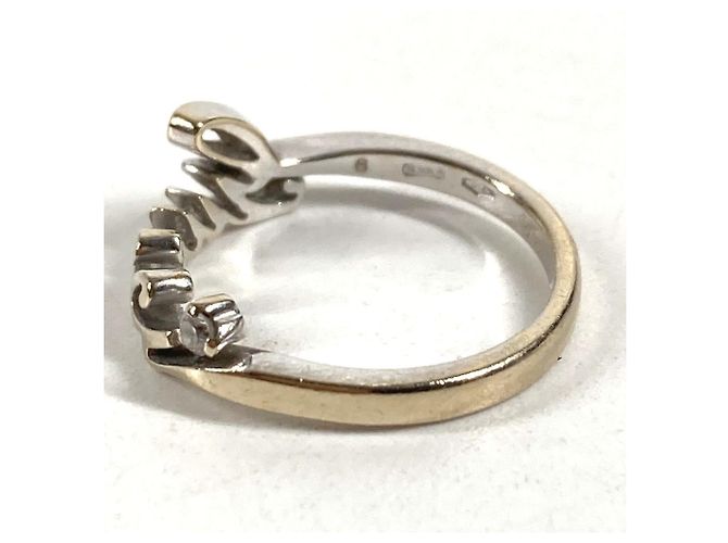 Gucci 18K Gold Logo Diamant Ring Silber - Ansicht 3