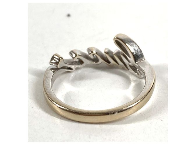 Gucci 18K Gold Logo Diamant Ring Silber - Ansicht 4