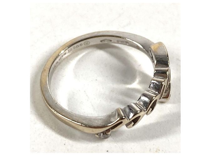 Gucci 18K Gold Logo Diamant Ring Silber - Ansicht 5
