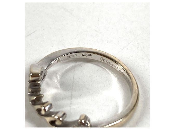 Gucci 18K Gold Logo Diamant Ring Silber - Ansicht 6