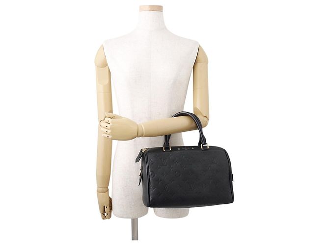Borsa Louis Vuitton Monogram Empreinte Speedy Bandoulière 25 NM Nero - vista 4