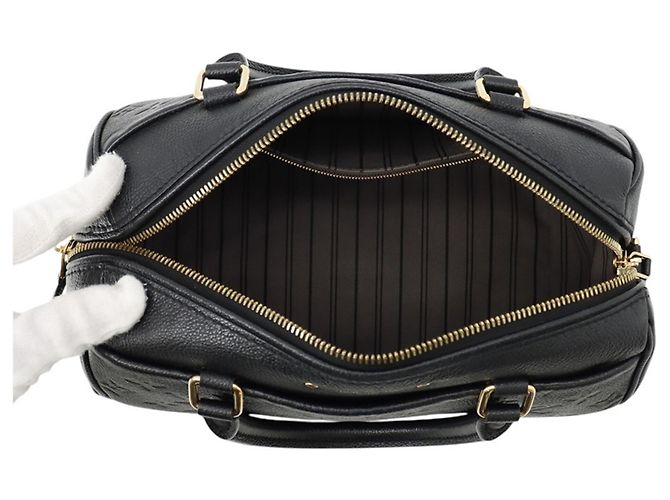 Borsa Louis Vuitton Monogram Empreinte Speedy Bandoulière 25 NM Nero - vista 6