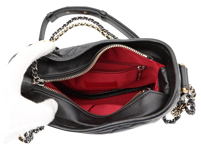 Borsa a tracolla Chanel Gabrielle Chain Nero - vista 7
