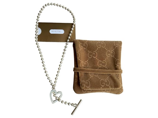 Gucci Collana Cuore Toggle in Argento Sterling Silver hardware - vista 3