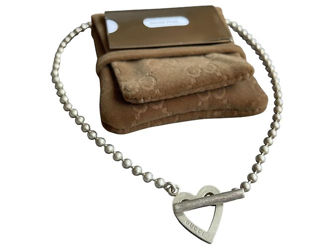 Gucci Collana Cuore Toggle in Argento Sterling Silver hardware - vista 5