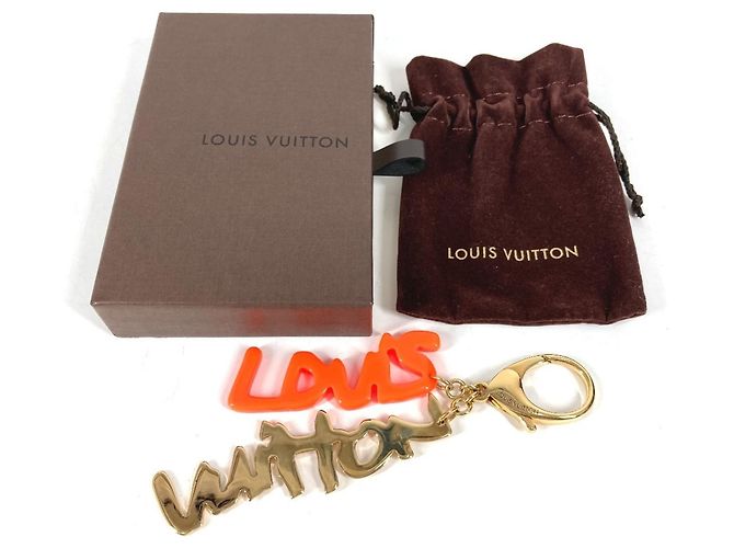 Portachiavi Bijou Sac Graffiti Louis Vuitton D'oro Arancione - vista 12
