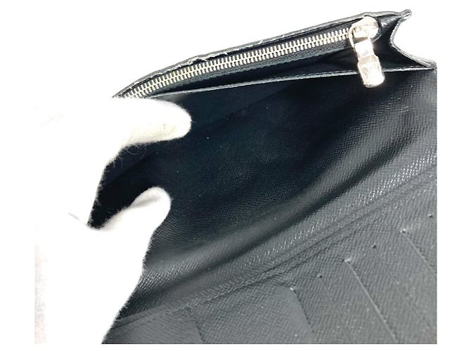 Brazza Louis Vuitton Epi Supreme Collaboration Bi-fold Long Wallet Black - view 11