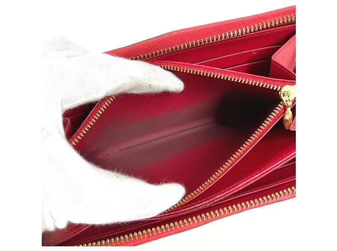 Louis Vuitton Vernis Dot Infinity Zippy Wallet Weiß Rot - Ansicht 13