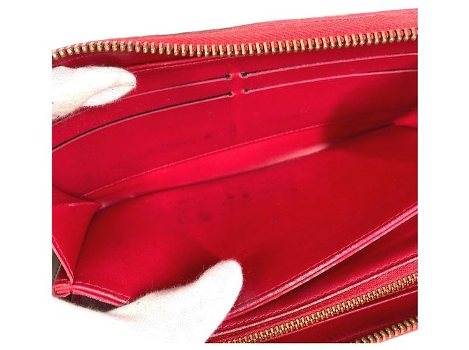 Louis Vuitton Vernis Dot Infinity Zippy Wallet Weiß Rot - Ansicht 14