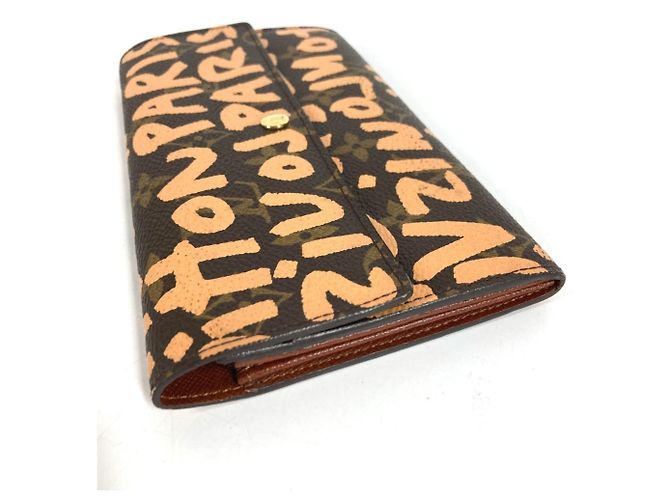 Louis Vuitton Monogram Graffiti Long Wallet Braun Orange - Ansicht 3