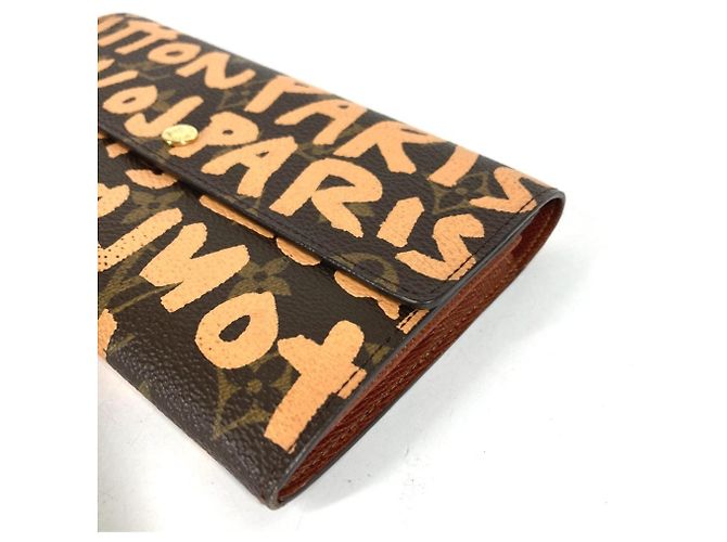 Louis Vuitton Monogram Graffiti Long Wallet Braun Orange - Ansicht 5