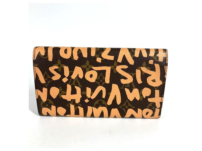 Louis Vuitton Monogram Graffiti Long Wallet Braun Orange - Ansicht 7