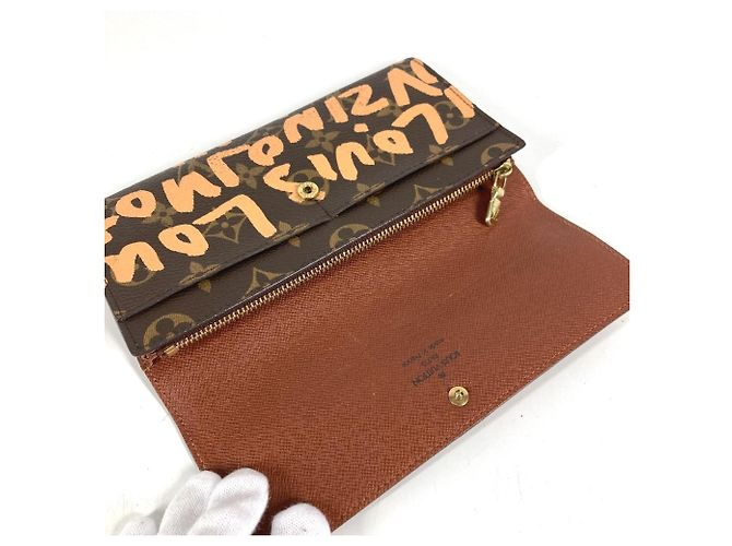 Louis Vuitton Monogram Graffiti Long Wallet Braun Orange - Ansicht 9