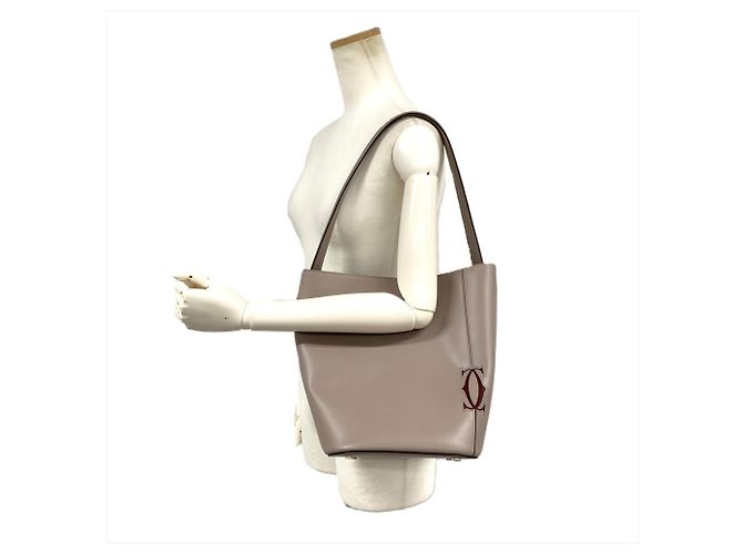 Borsa a tracolla a secchiello Cartier Must C Grigio Bordò - vista 9