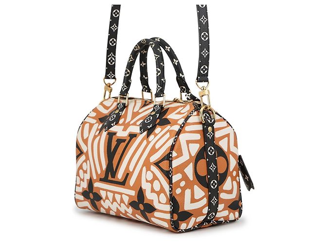 Borsa Louis Vuitton Monogram Giant LV Crafty Speedy Bandoulière 25 Nero Arancione Monogramma - vista 2