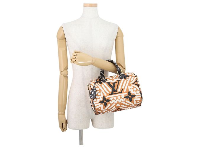 Borsa Louis Vuitton Monogram Giant LV Crafty Speedy Bandoulière 25 Nero Arancione Monogramma - vista 4