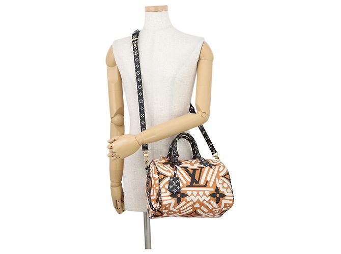 Borsa Louis Vuitton Monogram Giant LV Crafty Speedy Bandoulière 25 Nero Arancione Monogramma - vista 5