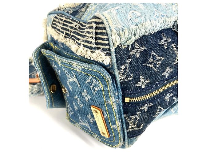 Louis Vuitton Monogram Denim Patchwork Speedy 30 Mini Boston Bag Blau - Ansicht 10