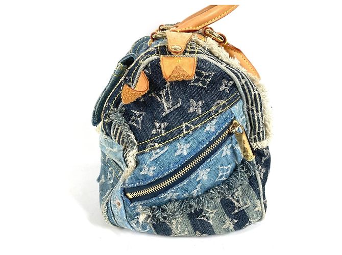 Louis Vuitton Monogram Denim Patchwork Speedy 30 Mini Boston Bag Blau - Ansicht 3