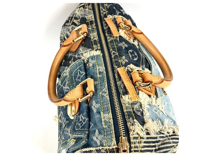 Louis Vuitton Monogram Denim Patchwork Speedy 30 Mini Boston Bag Blau - Ansicht 5