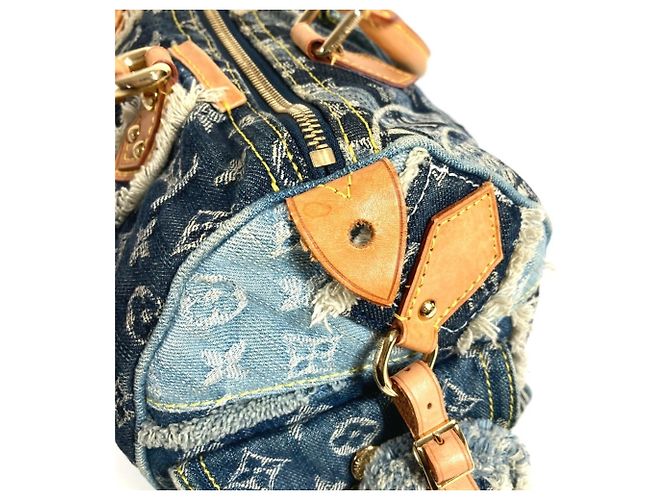 Louis Vuitton Monogram Denim Patchwork Speedy 30 Mini Boston Bag Blau - Ansicht 7