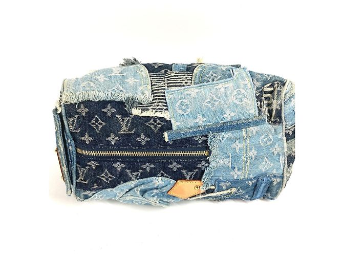 Louis Vuitton Monogram Denim Patchwork Speedy 30 Mini Boston Bag Blau - Ansicht 8