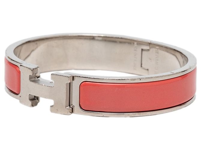 Hermès Hermes Click H PM Emailarmband Silber Pink - Ansicht 2
