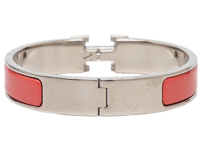 Hermès Hermes Click H PM Emailarmband Silber Pink - Ansicht 3