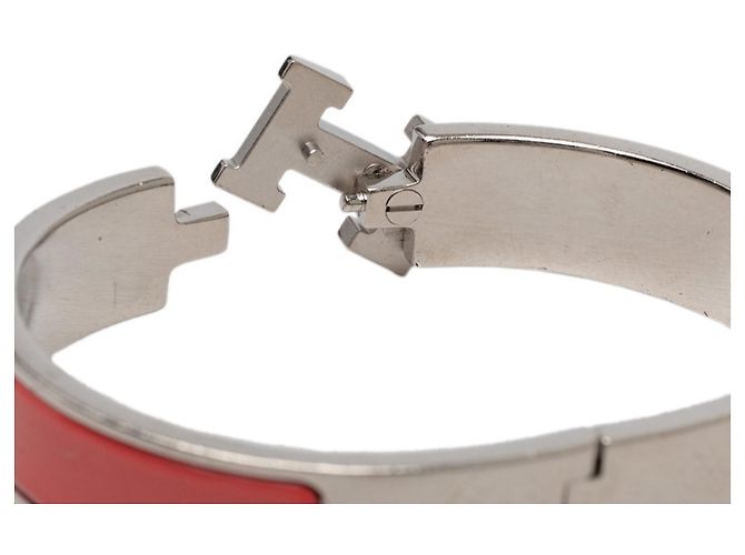 Hermès Hermes Click H PM Emailarmband Silber Pink - Ansicht 4