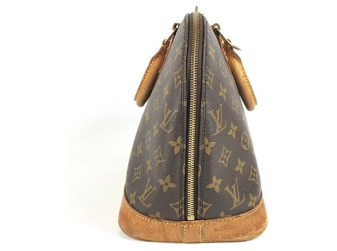 Borsa Tote Louis Vuitton Monogram Alma Marrone - vista 3