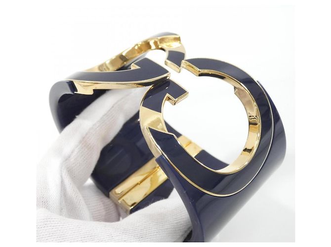 Gucci Interlocking Armreif Golden Marineblau - Ansicht 3