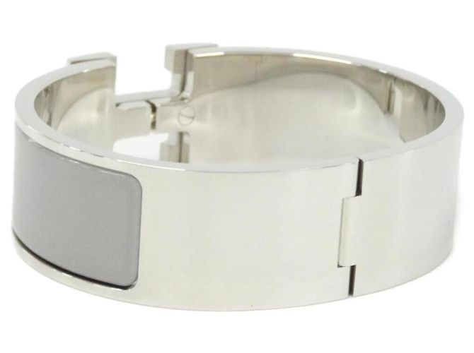 Hermès Bracciale Charm Hermes Clic Clac H PM Marrone Argento - vista 2