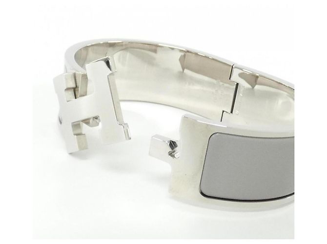 Hermès Bracciale Charm Hermes Clic Clac H PM Marrone Argento - vista 3